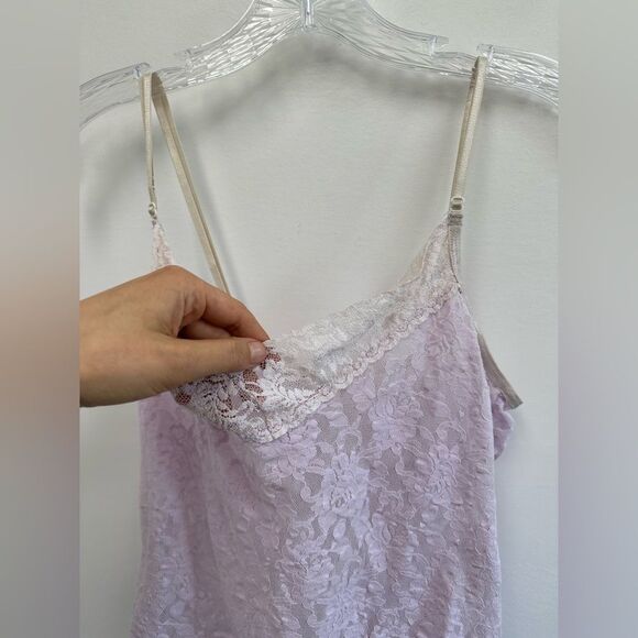 Y2K Lilac Purple Lace Sheer Spaghetti Strap Camisole Top Size L - Picture 5 of 9